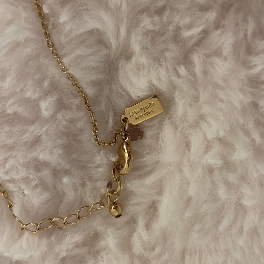 Kate Spade Spot the Spade 10" Gold/Black Logo Necklace - Picture 4 of 5